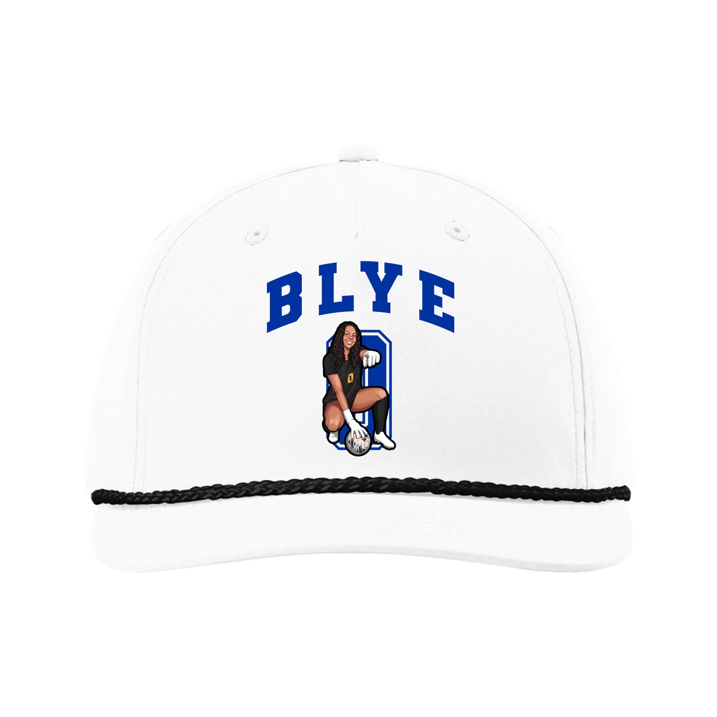 Five-Panel Classic Rope Cap — Number in White