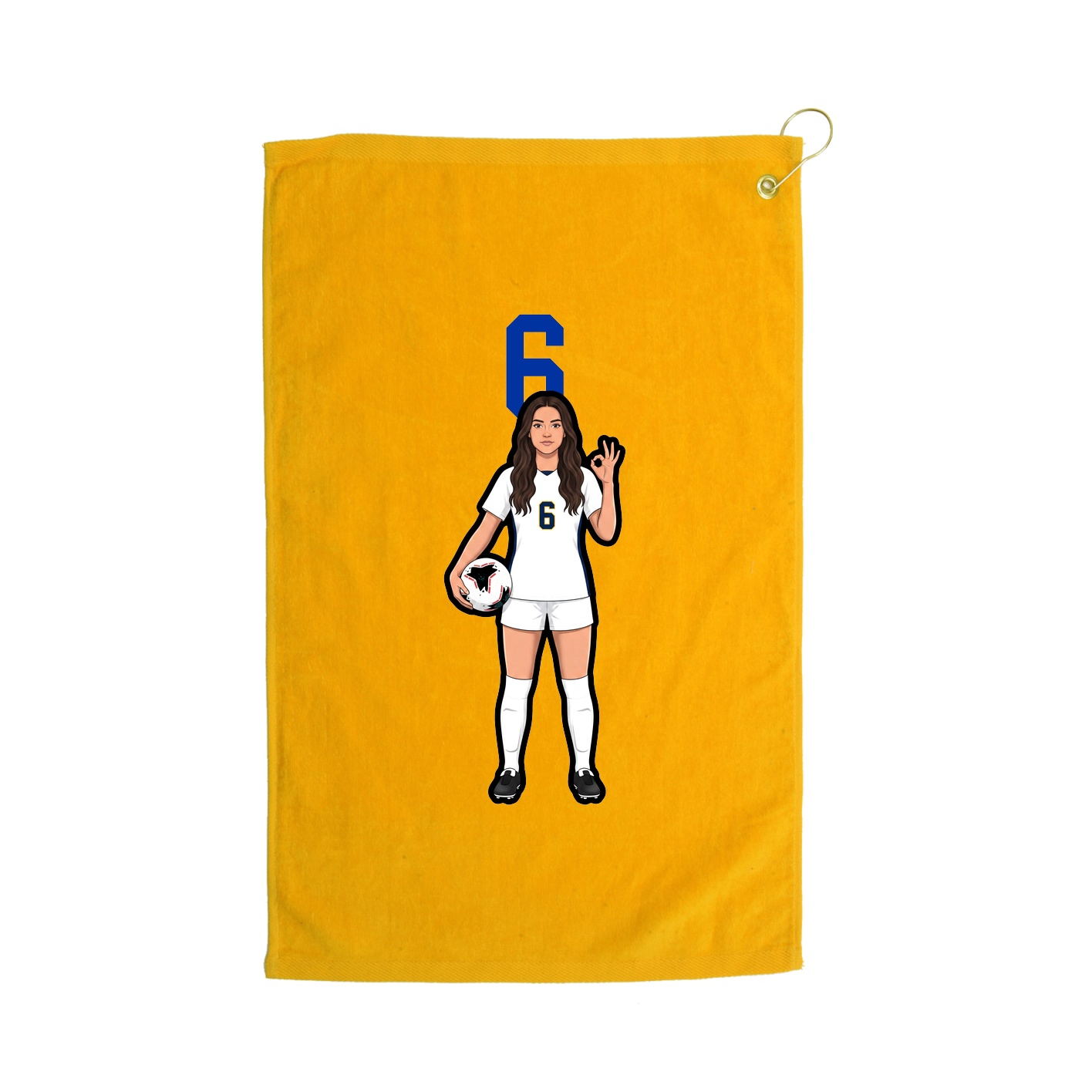 Golf Towel — Number Top in Gold
