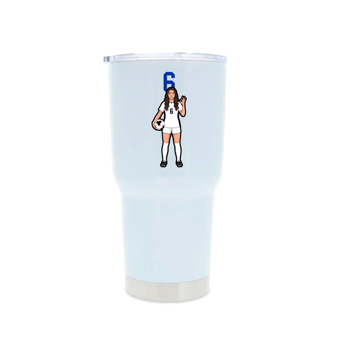 30oz Stainless Steel Tumbler — Number Top in White