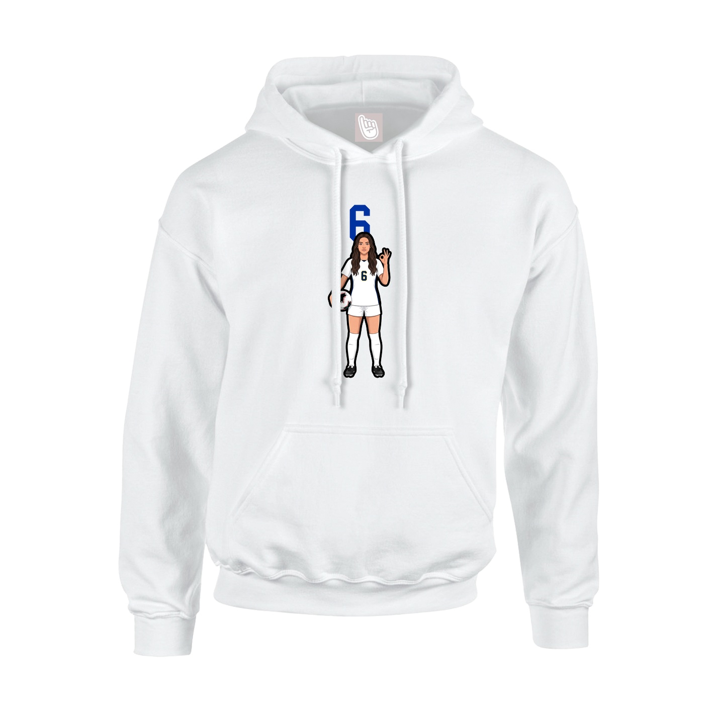 Youth Hoodie — Number Top in White