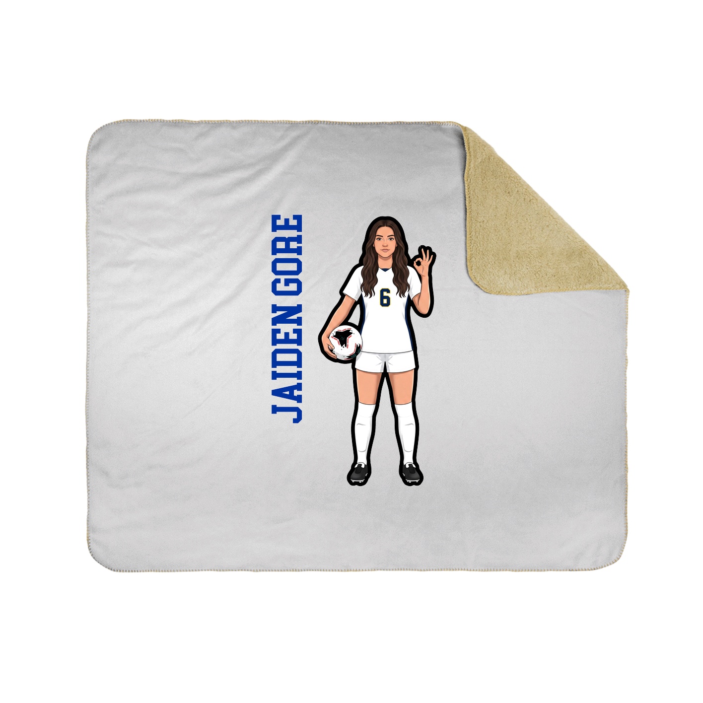 Throw Blanket — Name Vertical in White