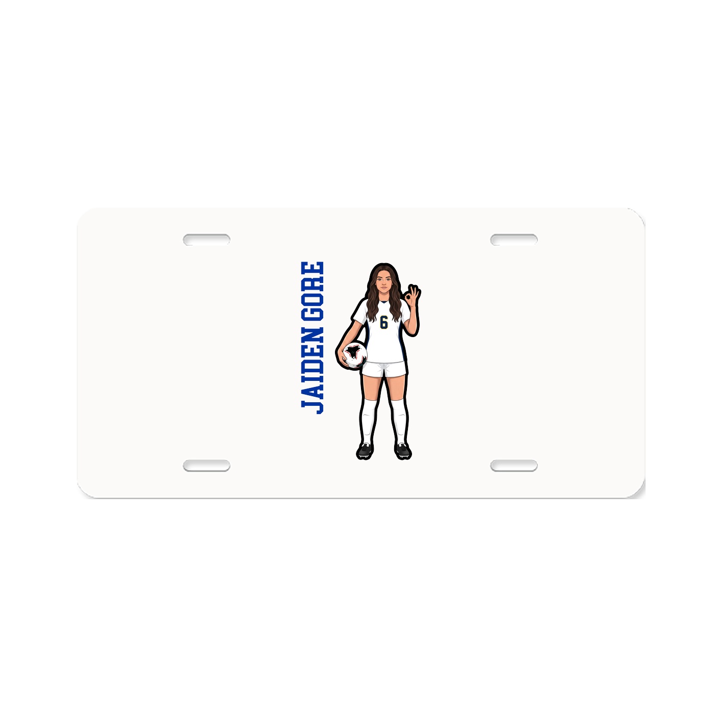 License Plate — Name Vertical in Classic