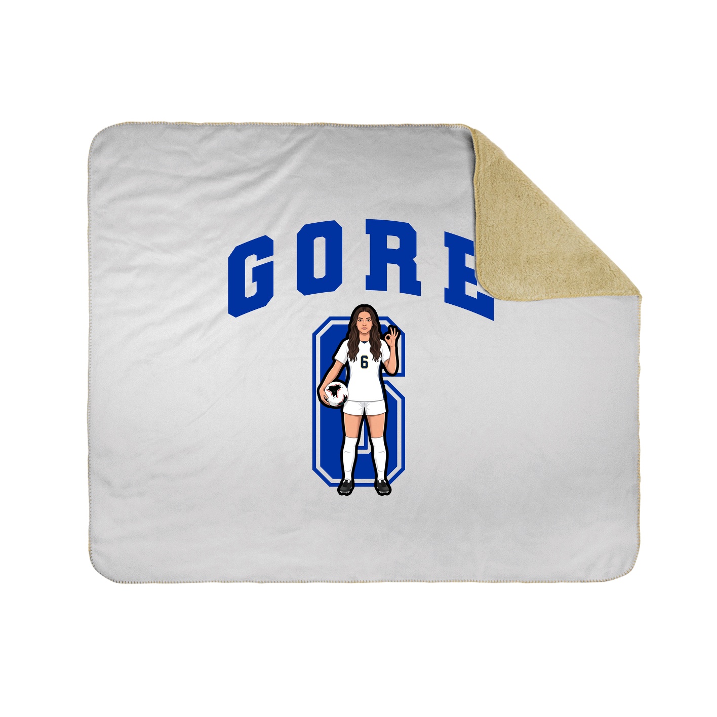 Throw Blanket — Number in White