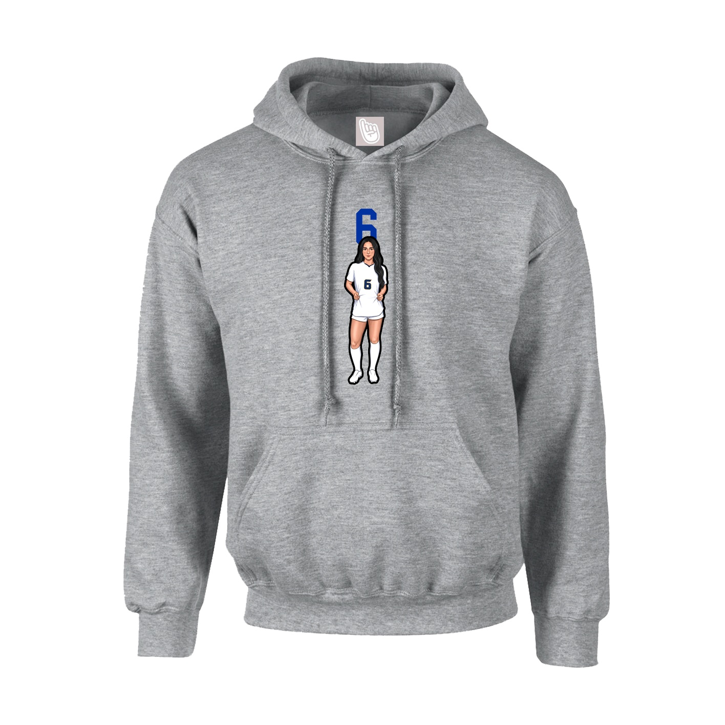 Youth Hoodie — Number Top in Grey