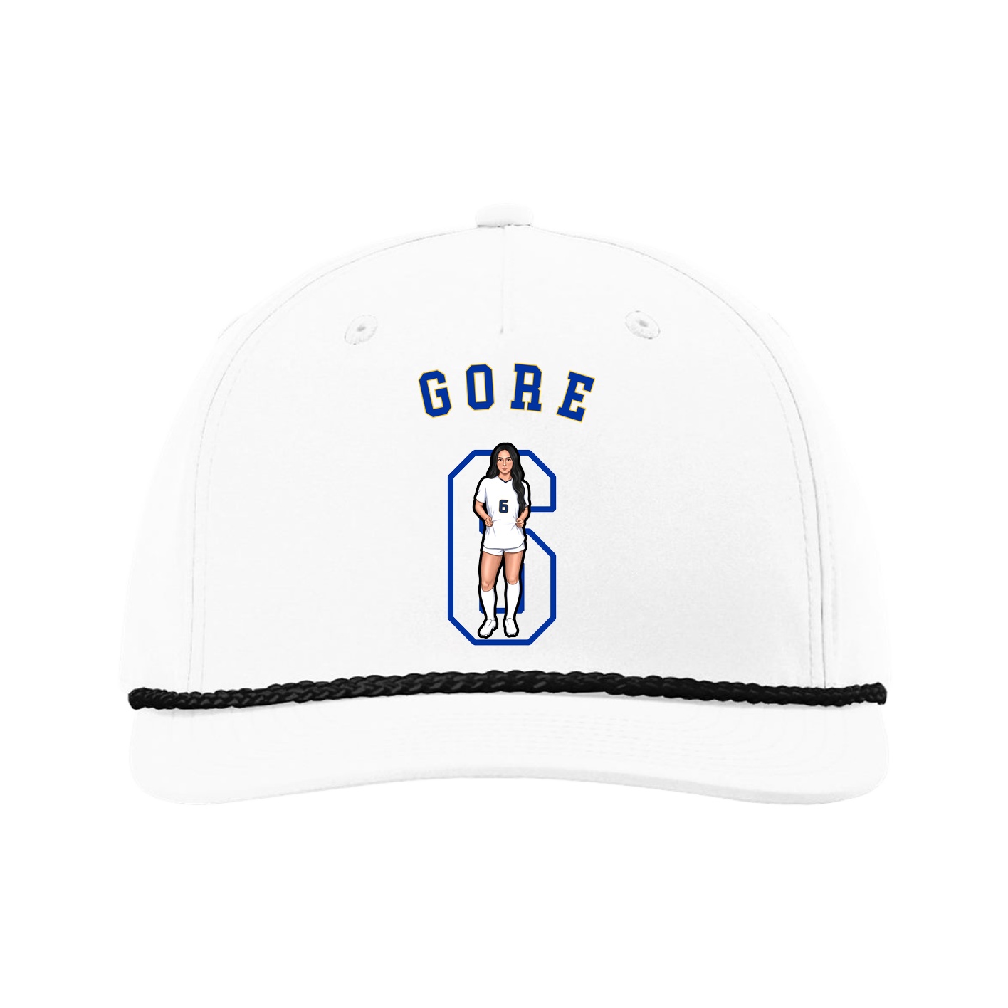 Five-Panel Classic Rope Cap — Shirsey Arch in White