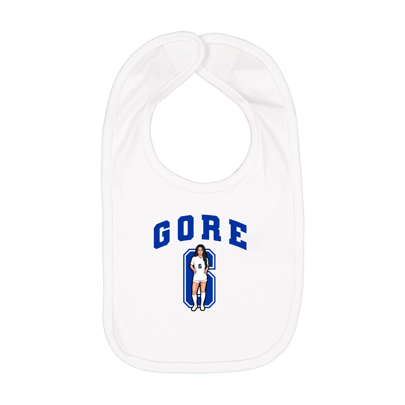 Infant Bib — Number in White
