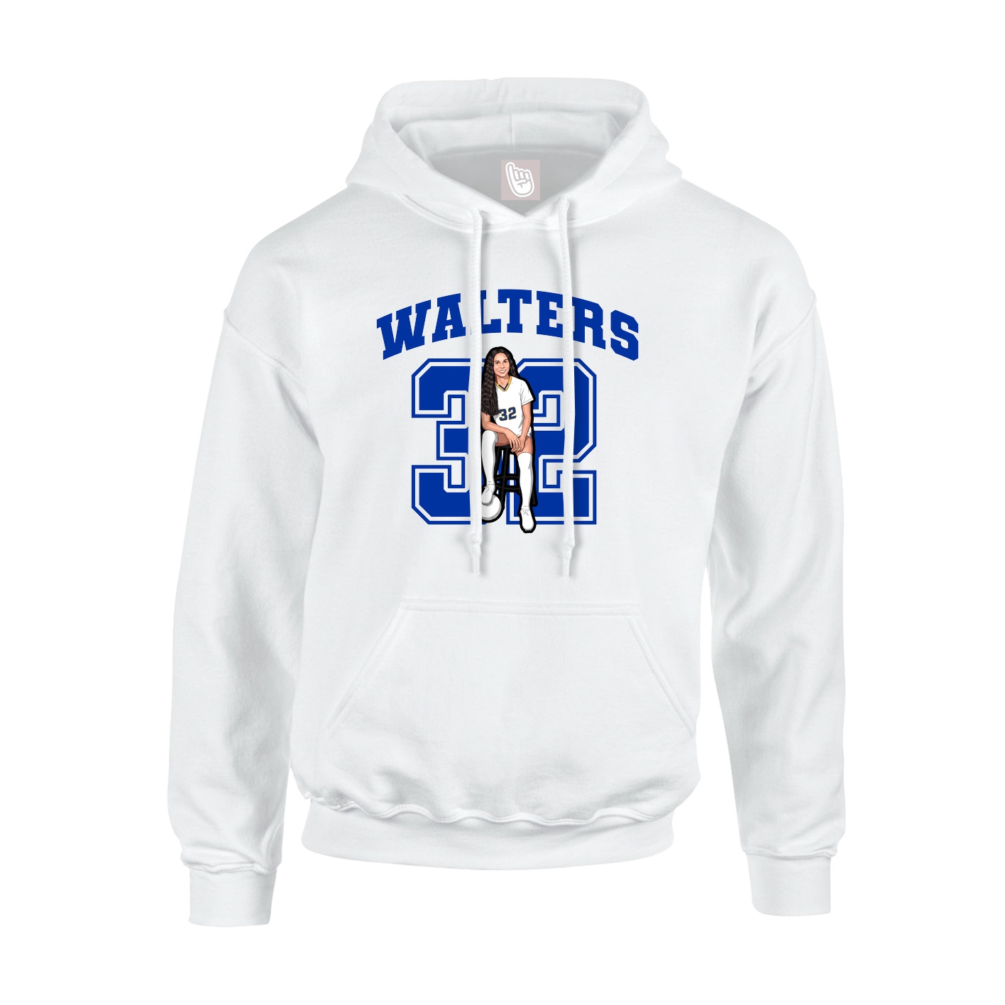 Youth Hoodie — Number in White