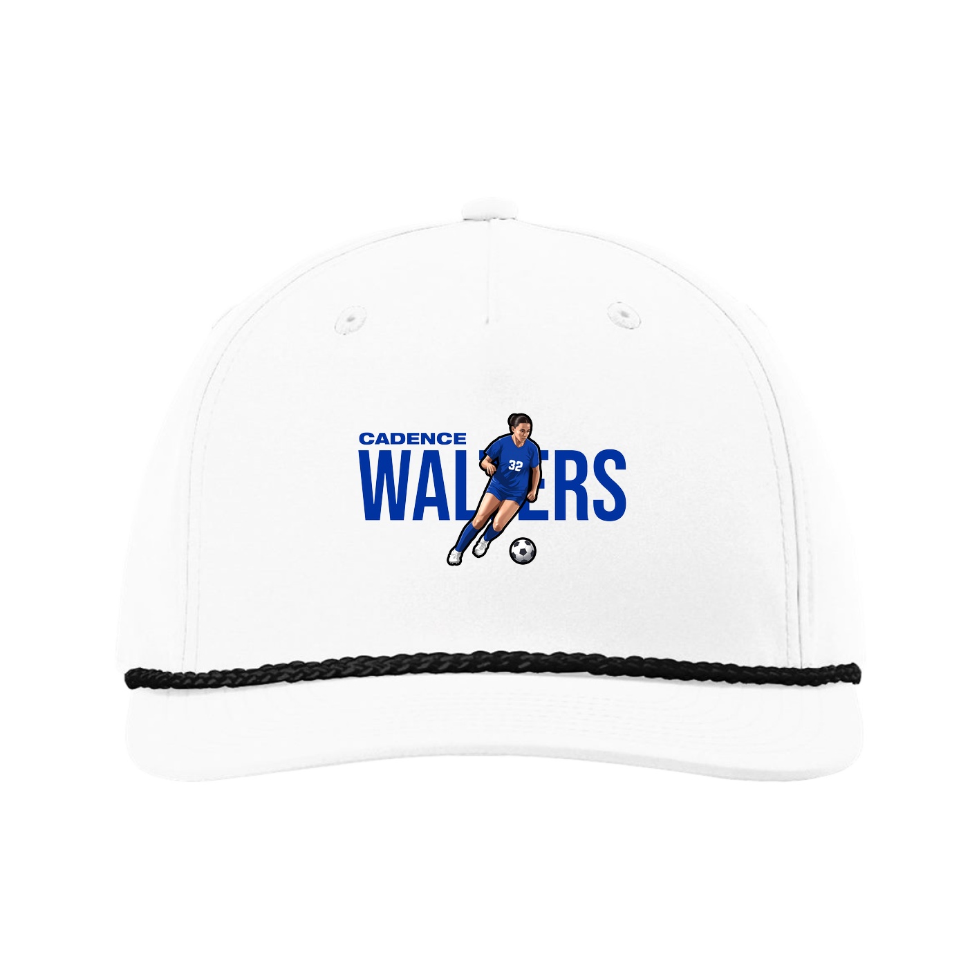 Five-Panel Classic Rope Cap — Player Name in White