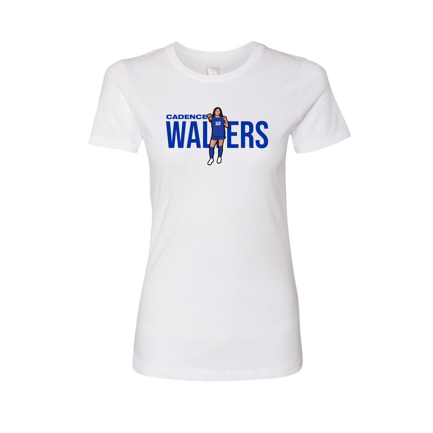 Fitted Women's Tee — Player Name in White