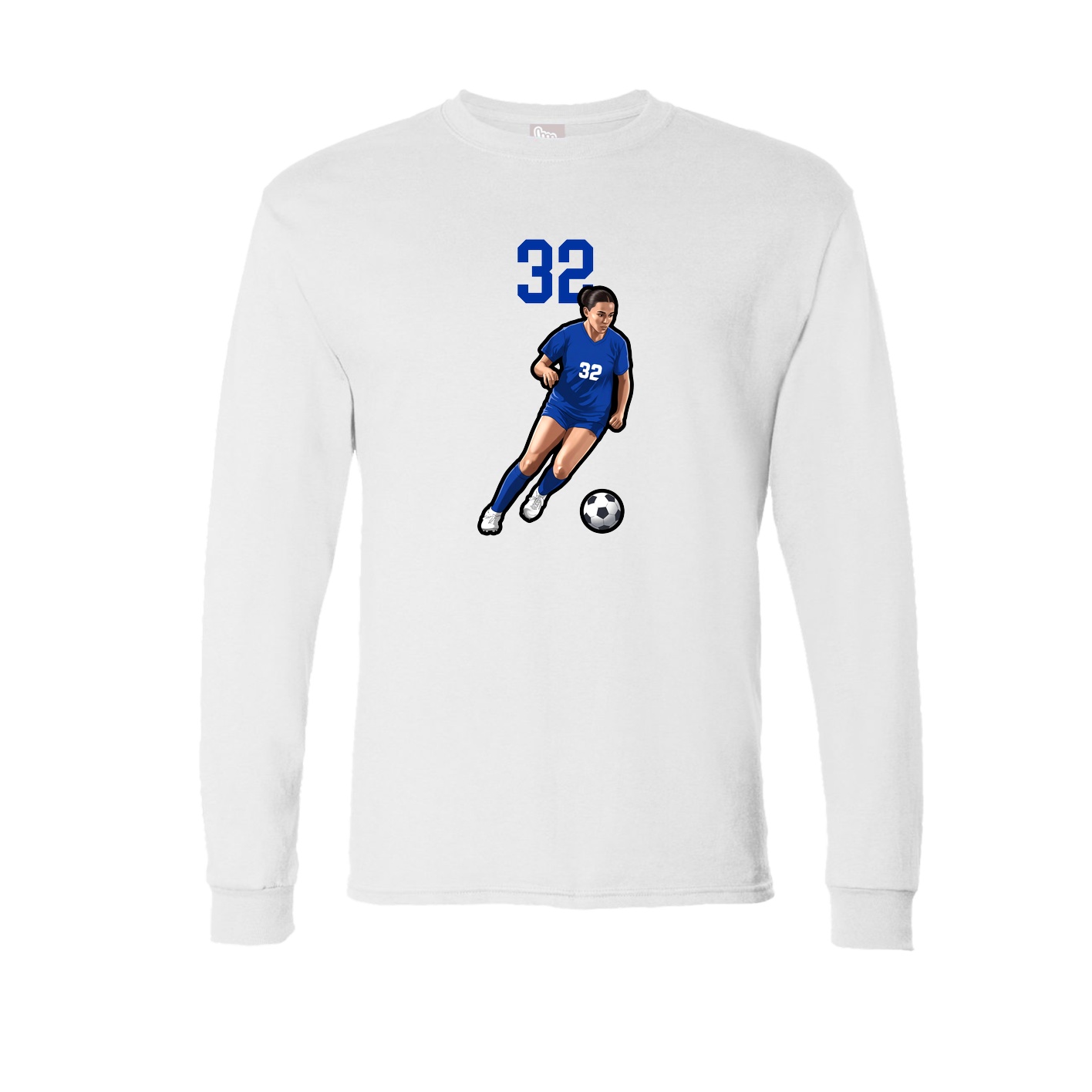 Long Sleeve Tee — Number Top in White