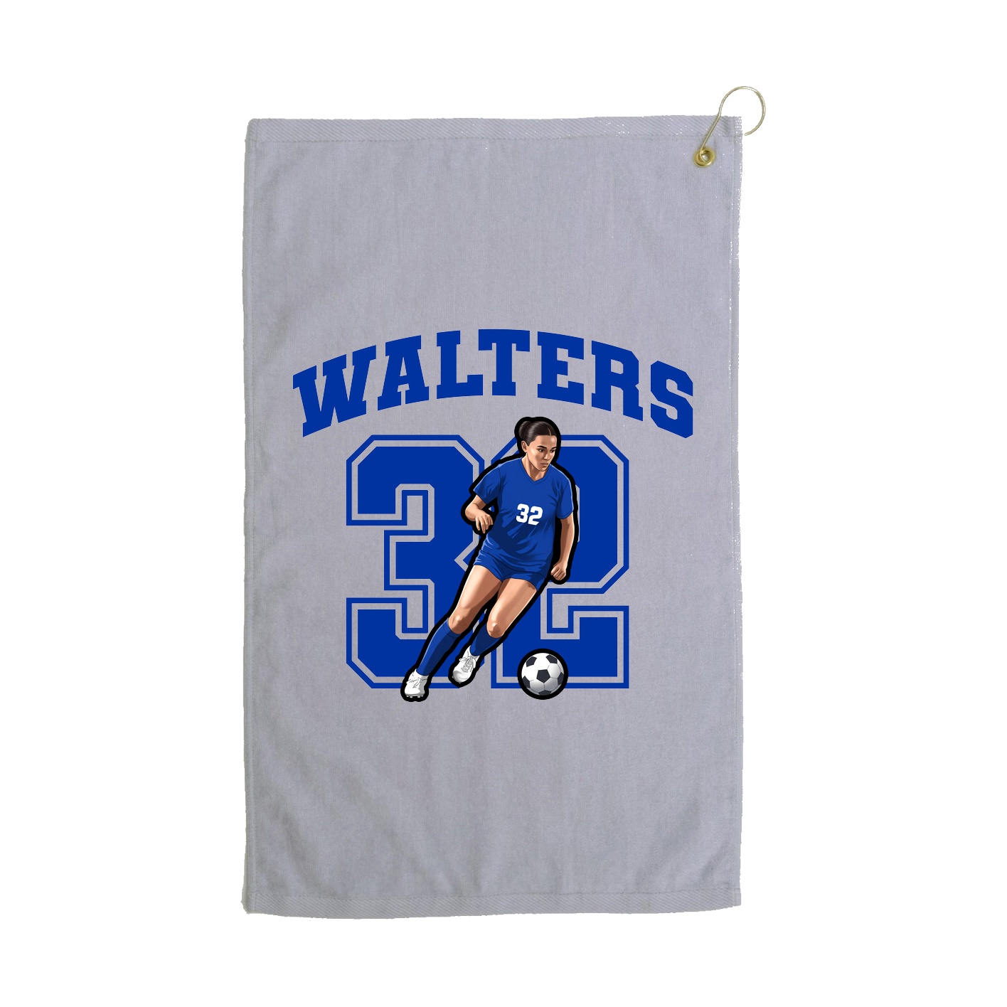 Golf Towel — Number in Grey
