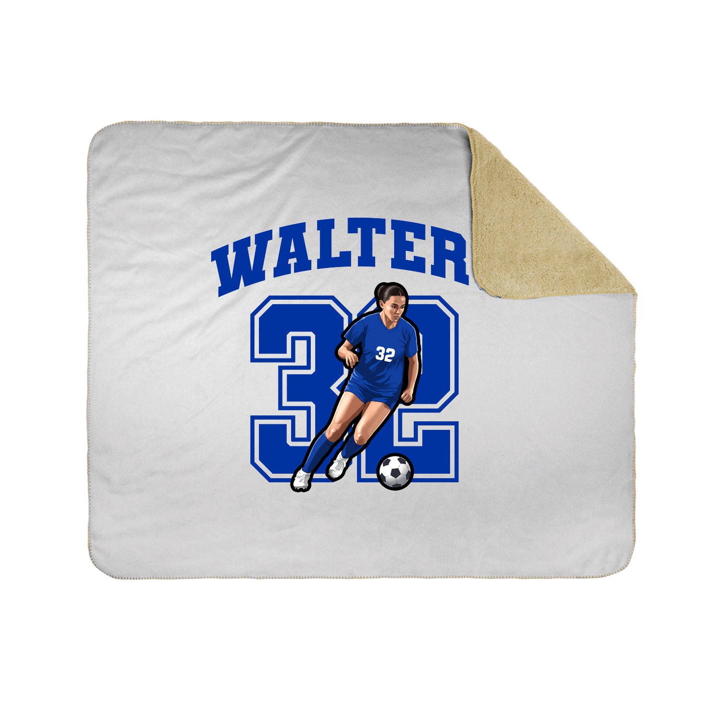 Throw Blanket — Number in White