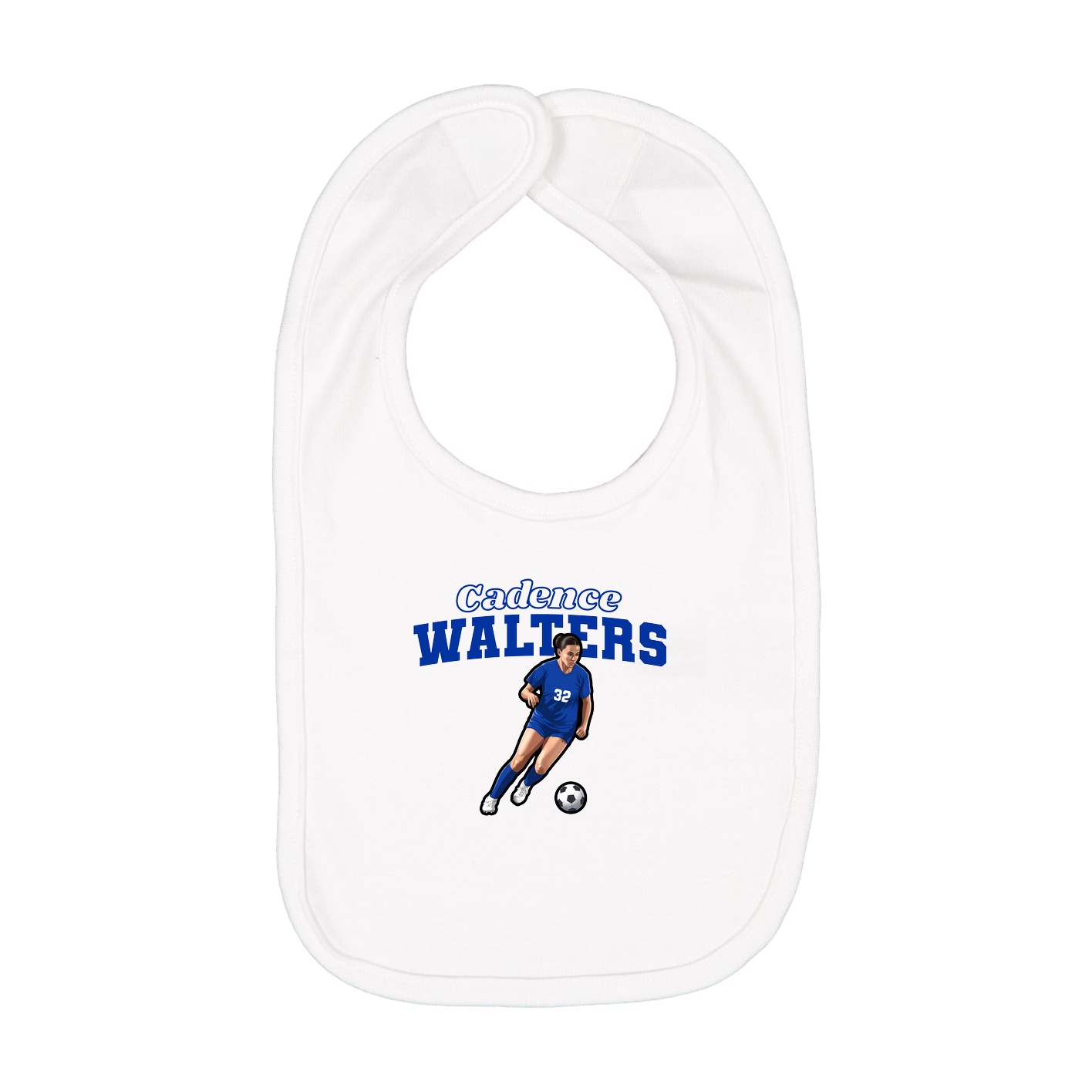 Infant Bib — Name Arch in White