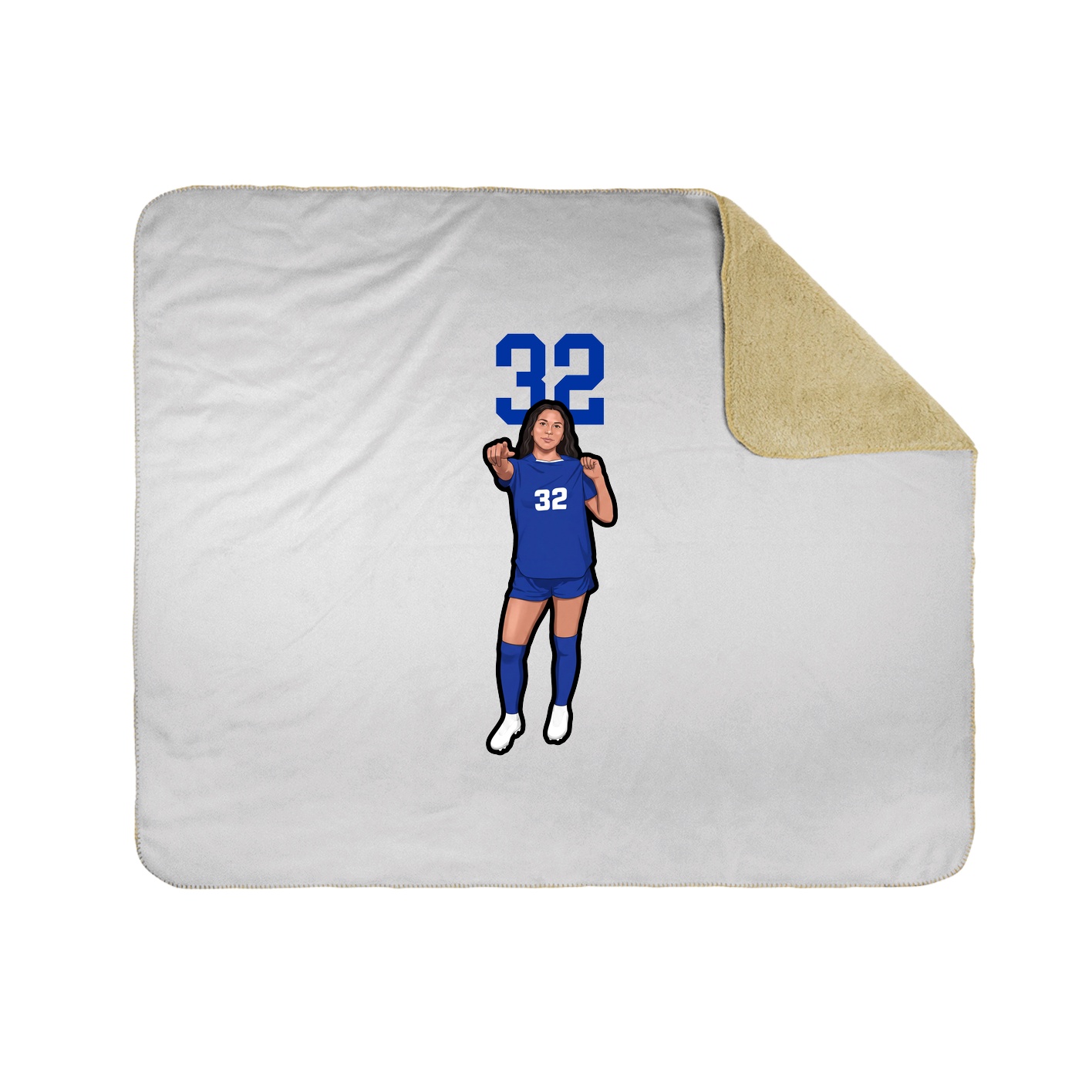 Throw Blanket — Number Top in White