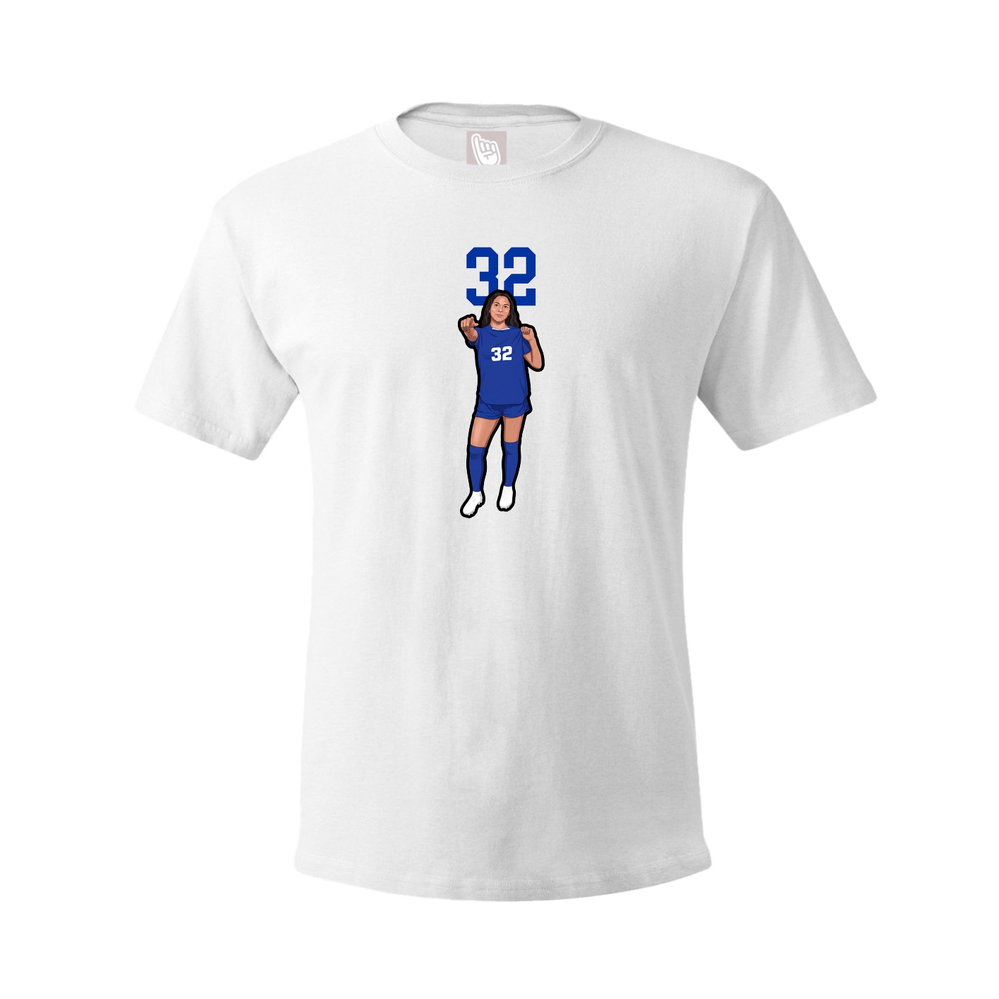 Youth Tee — Number Top in White
