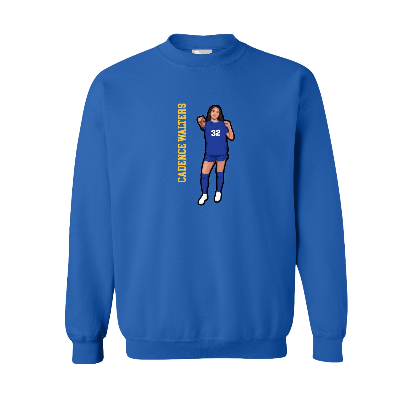 Fleece Crew — Name Vertical in Royal