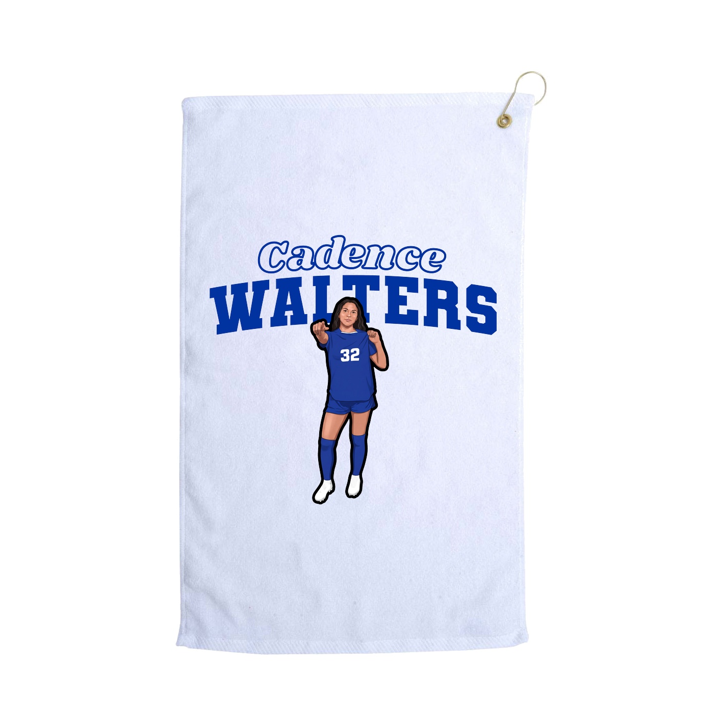 Golf Towel — Name Arch in White