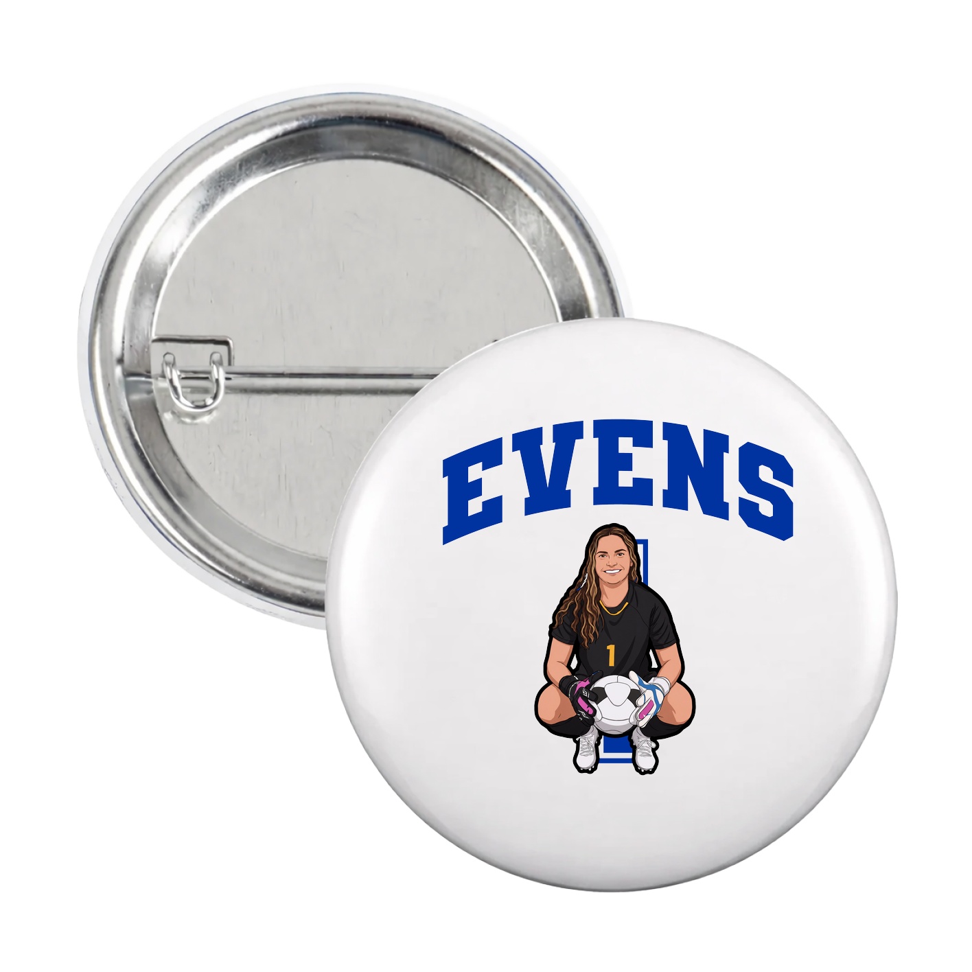 Game Day Button — Number in White