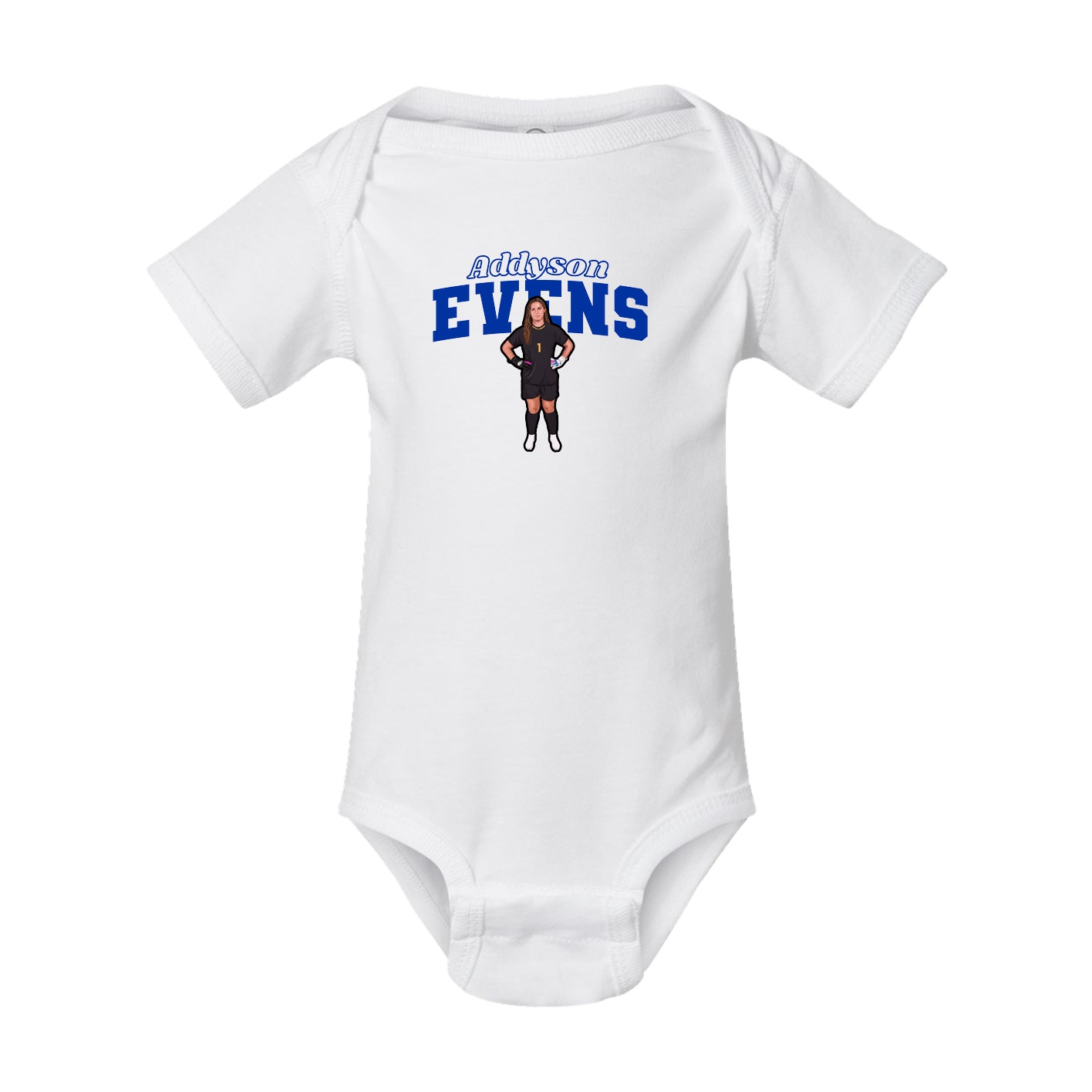Baby Onesie — Name Arch in White