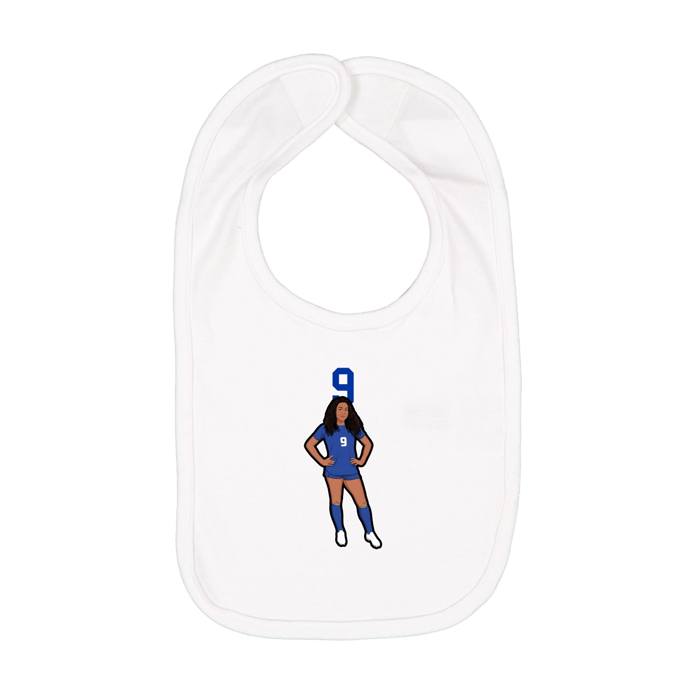 Infant Bib — Number Top in White