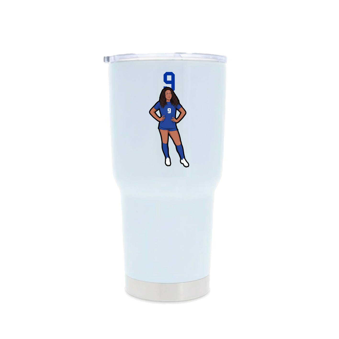 30oz Stainless Steel Tumbler — Number Top in White