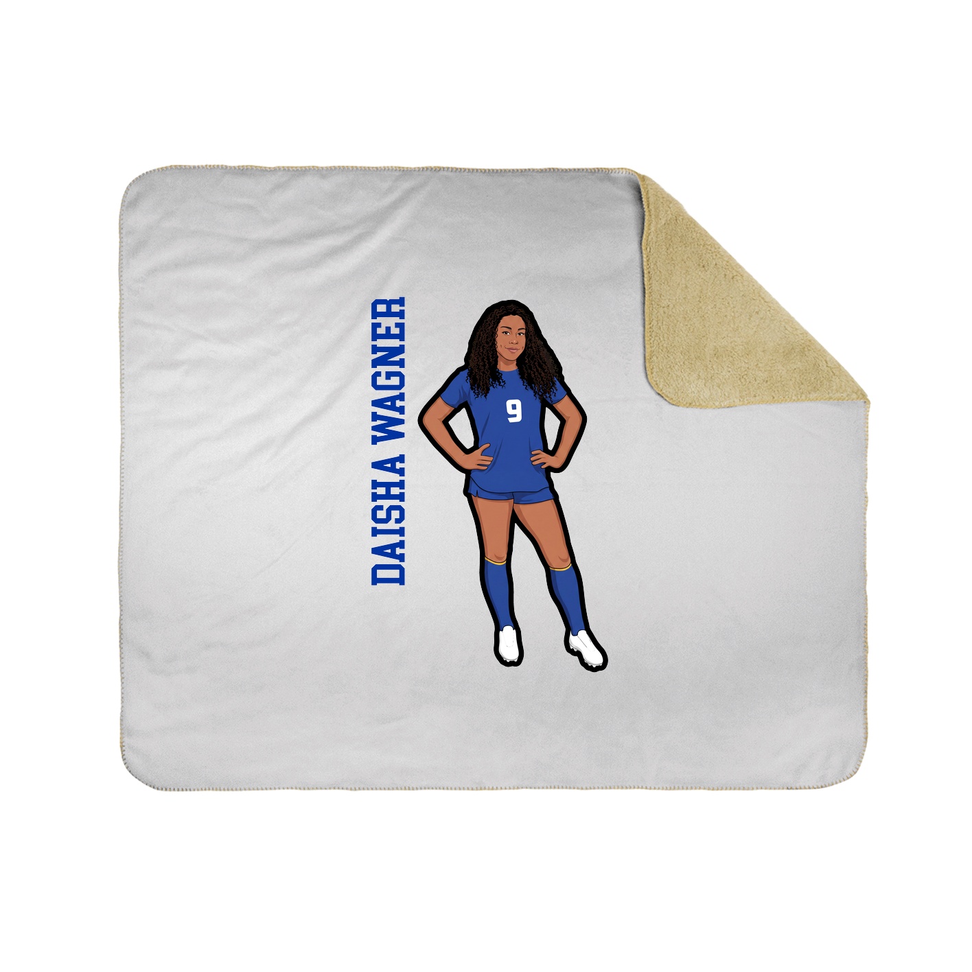 Throw Blanket — Name Vertical in White
