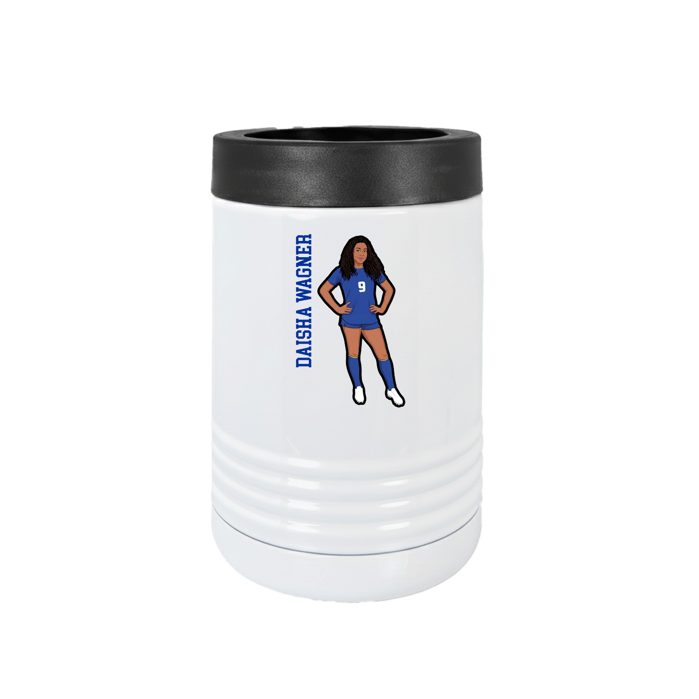Beverage Holder — Name Vertical in White