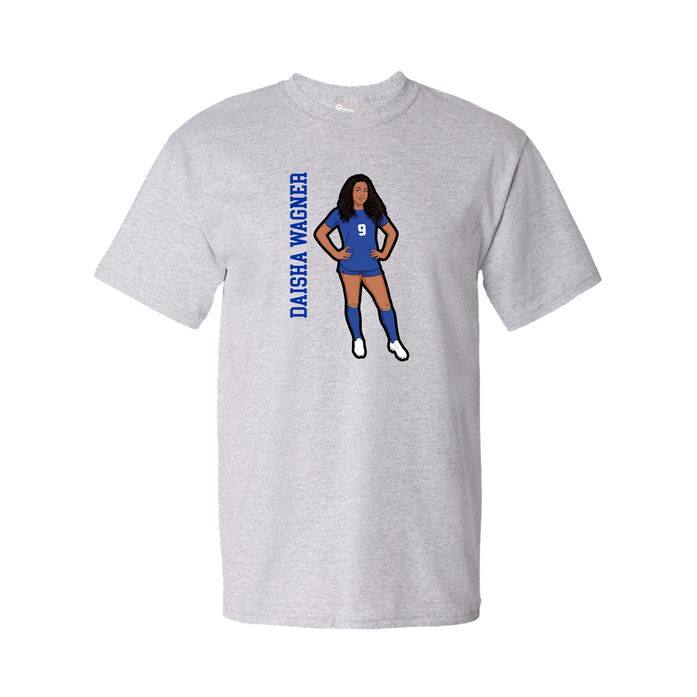 Tee — Name Vertical in Grey