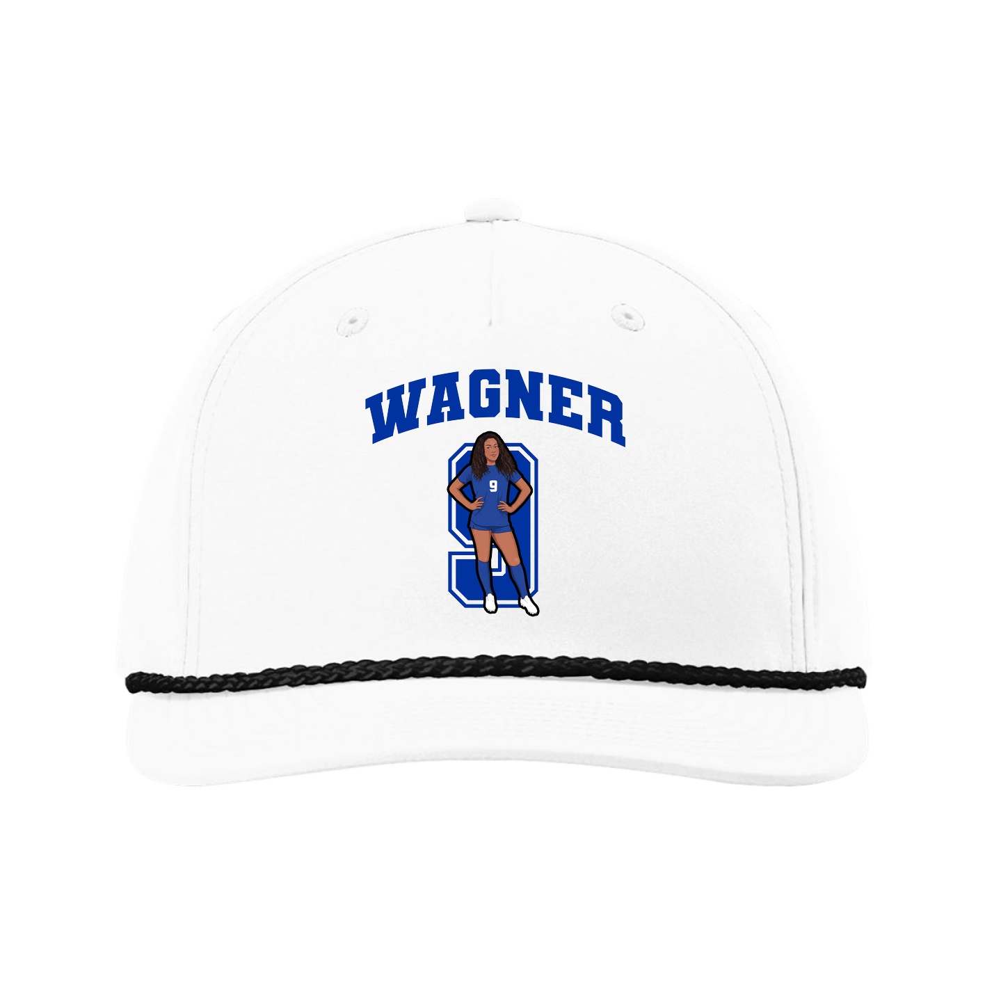 Five-Panel Classic Rope Cap — Number in White