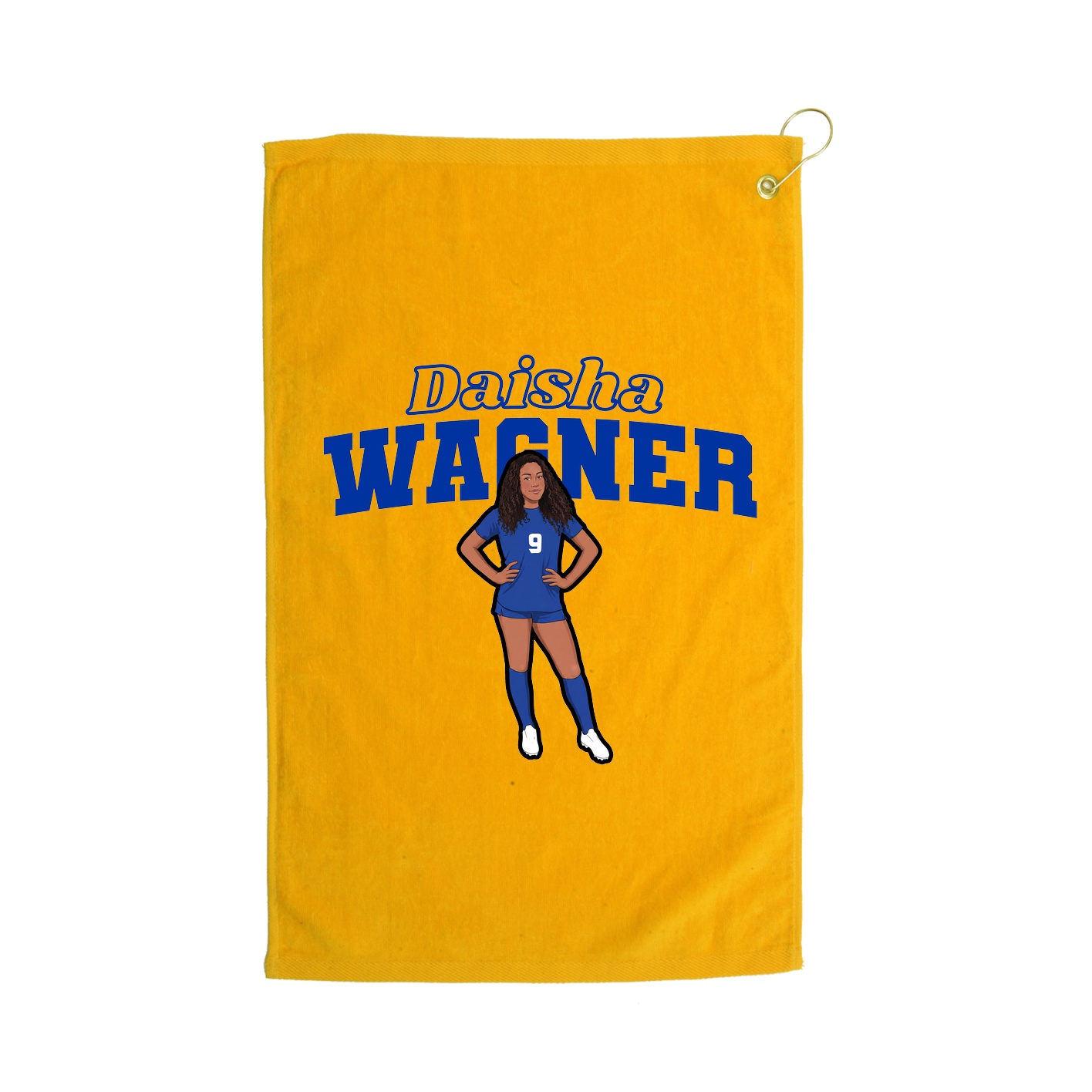 Golf Towel — Name Arch in Gold