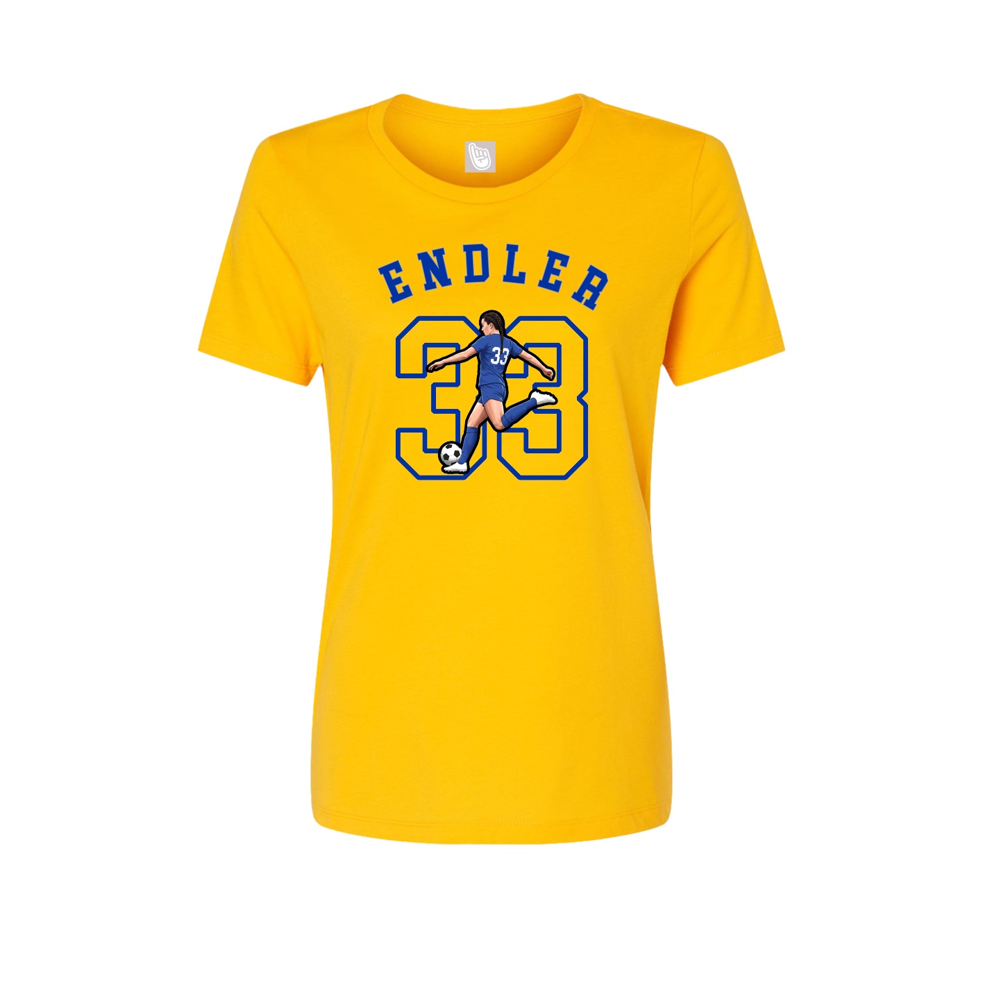 Fitted Women's Tee — Shirsey Arch in Gold