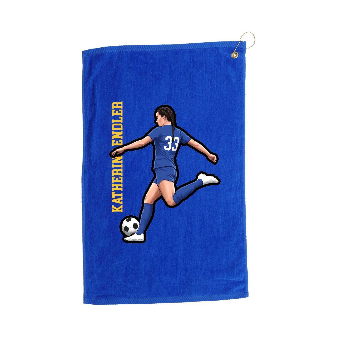 Golf Towel — Name Vertical in Royal