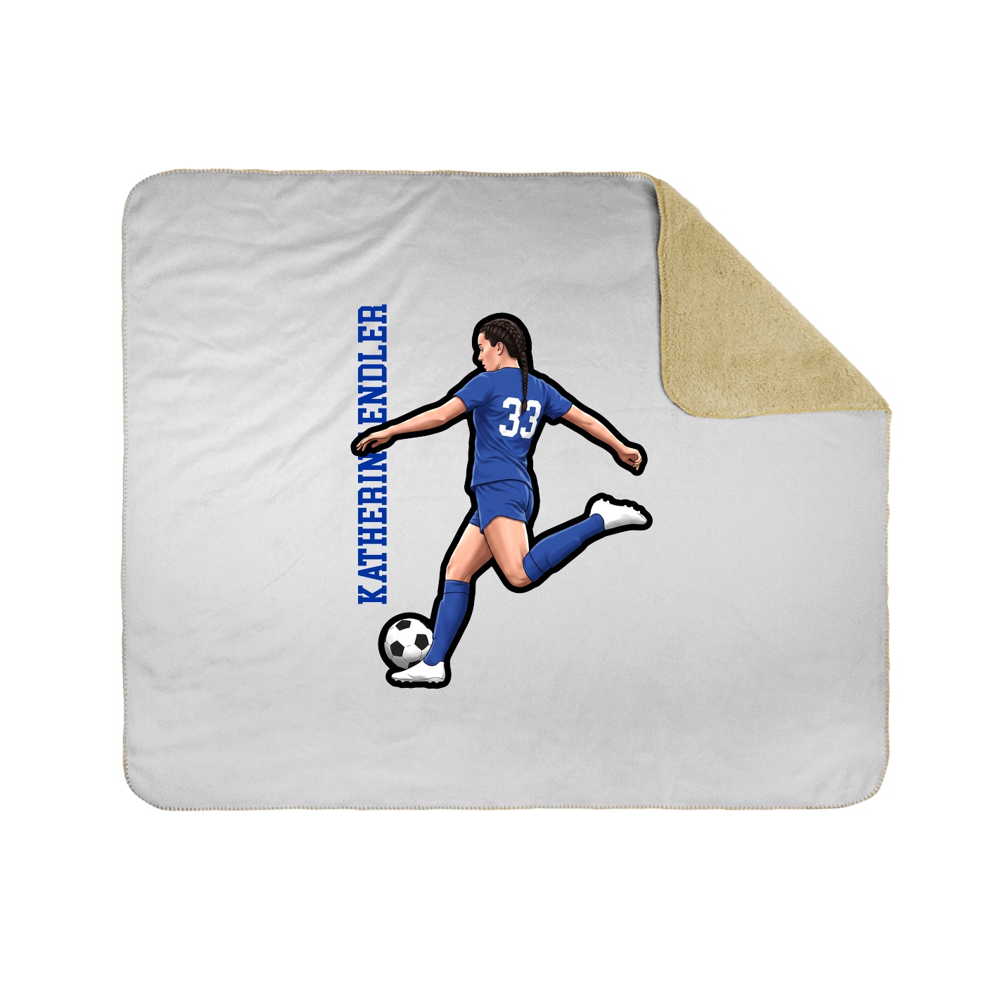 Throw Blanket — Name Vertical in White