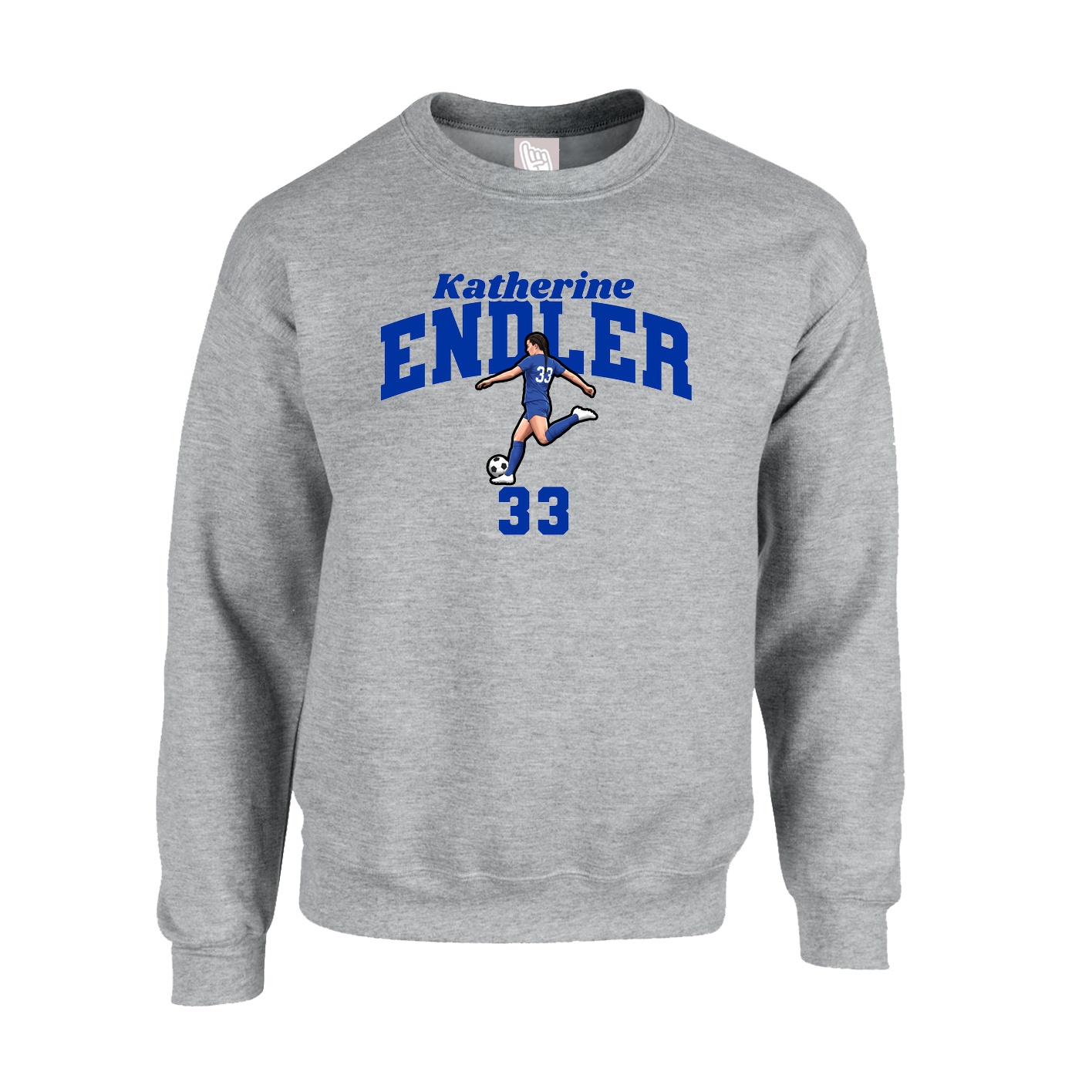 Fleece Crew — Signature Arch in Grey