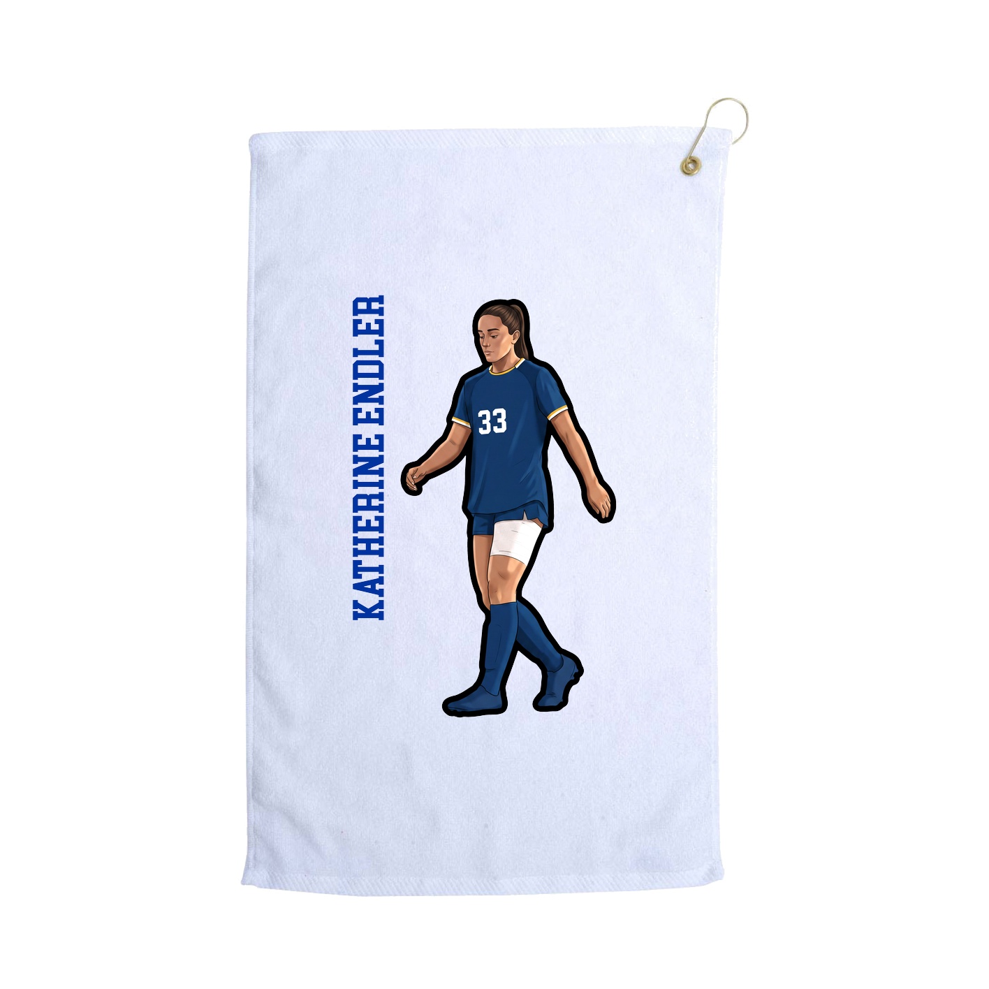 Golf Towel — Name Vertical in White
