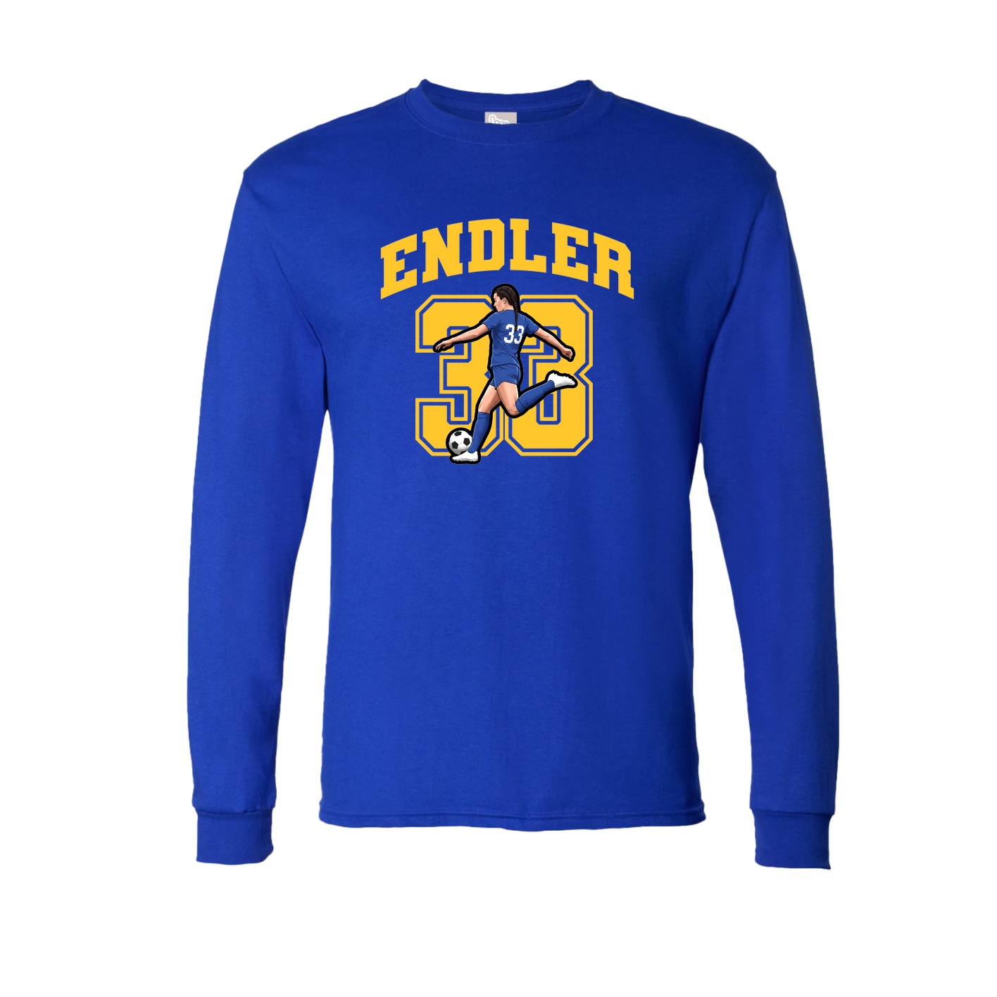 Long Sleeve Tee — Number in Royal