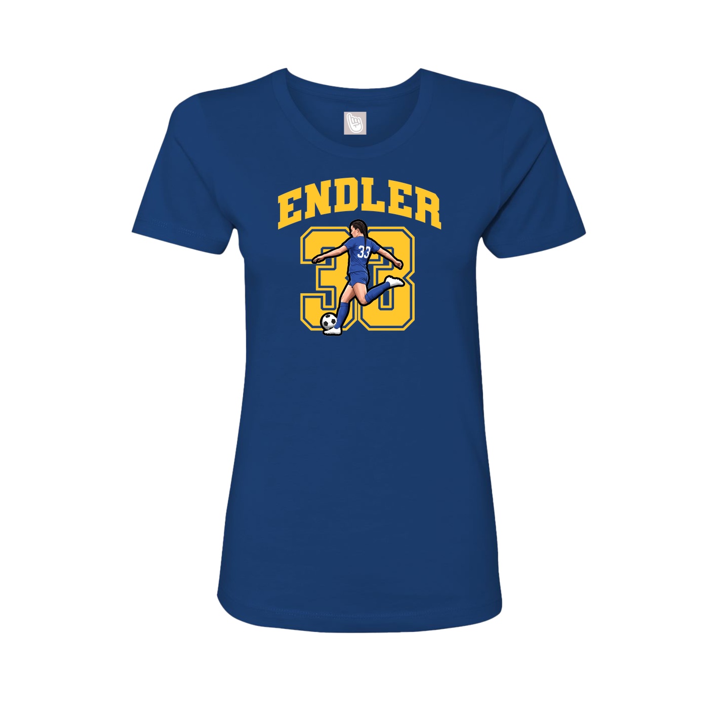 Fitted Women's Tee — Number in Royal