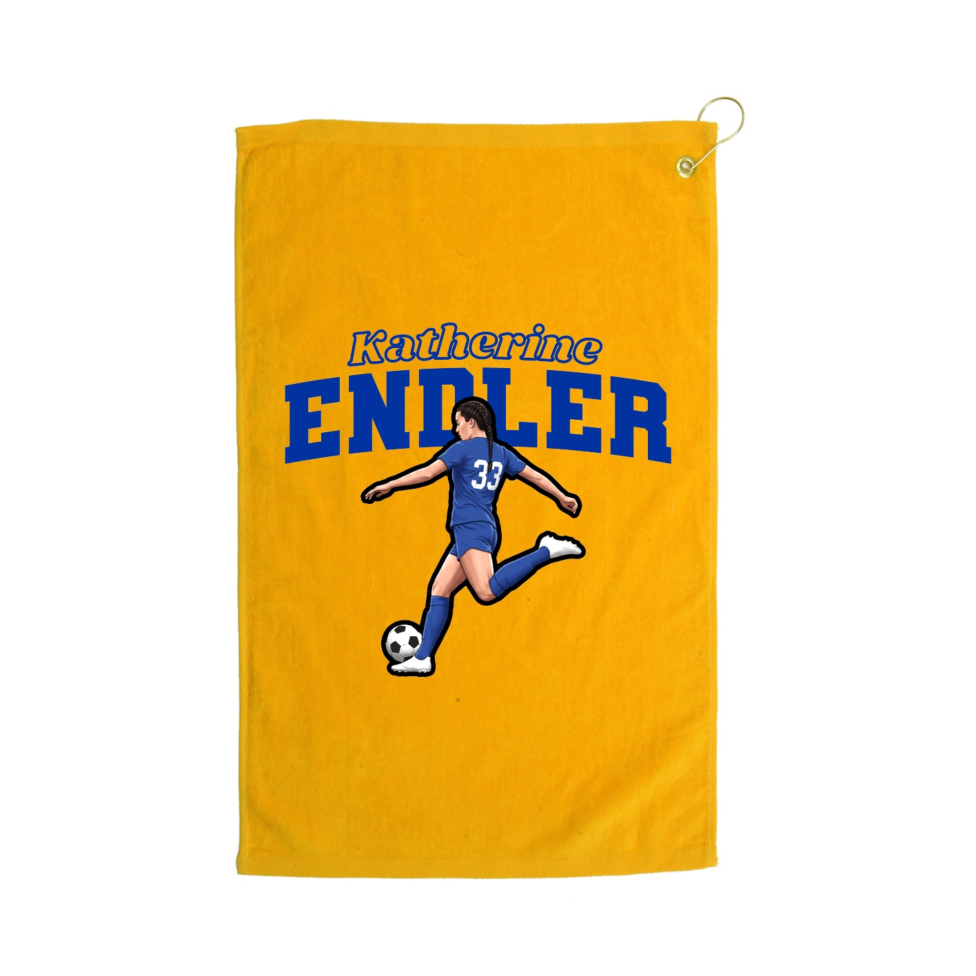Golf Towel — Name Arch in Gold