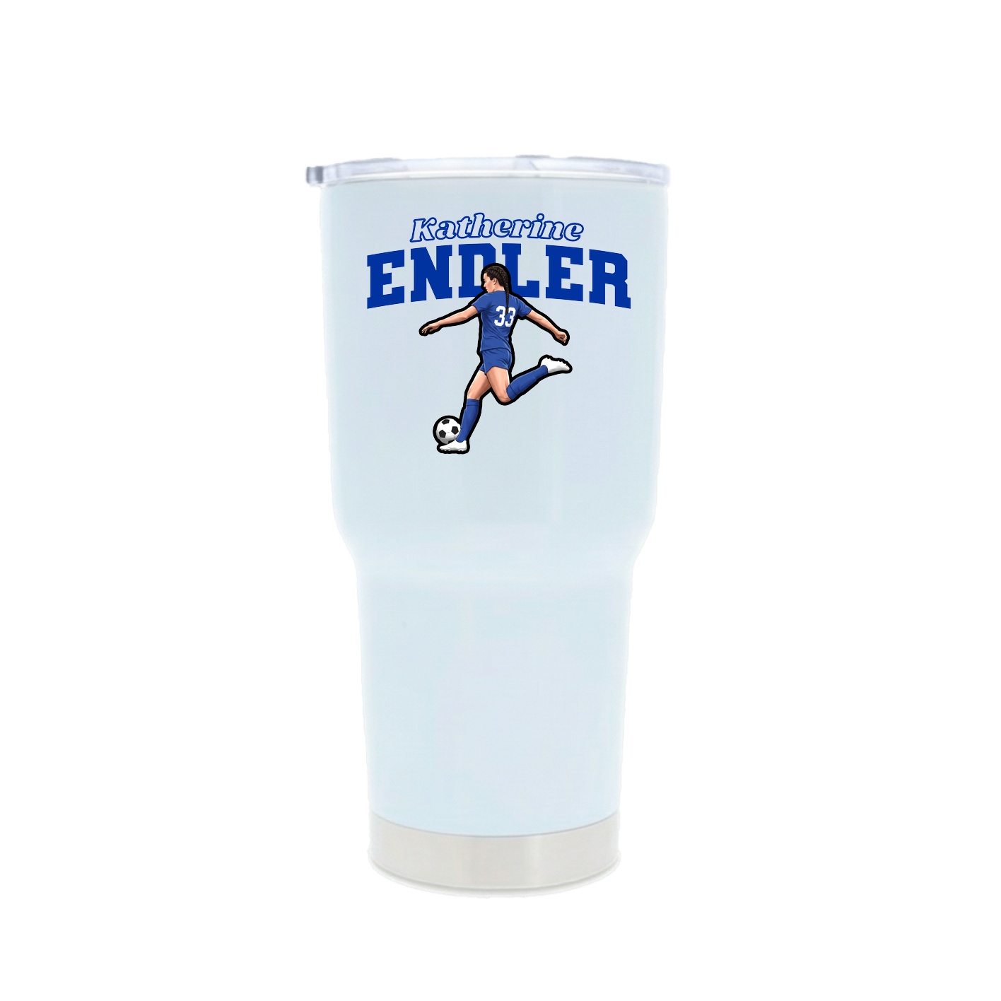 30oz Stainless Steel Tumbler — Name Arch in White
