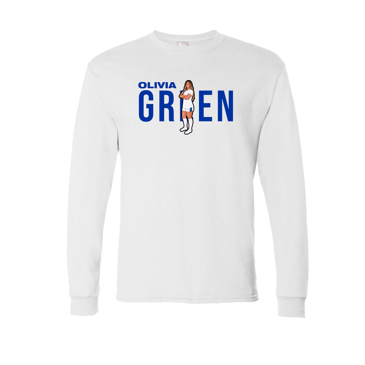 Long Sleeve Tee — Player Name in White