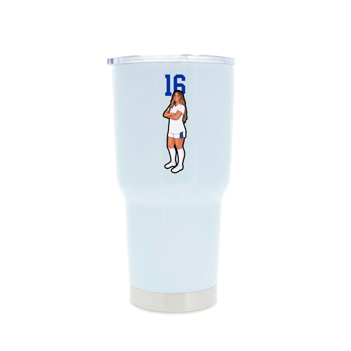 30oz Stainless Steel Tumbler — Number Top in White