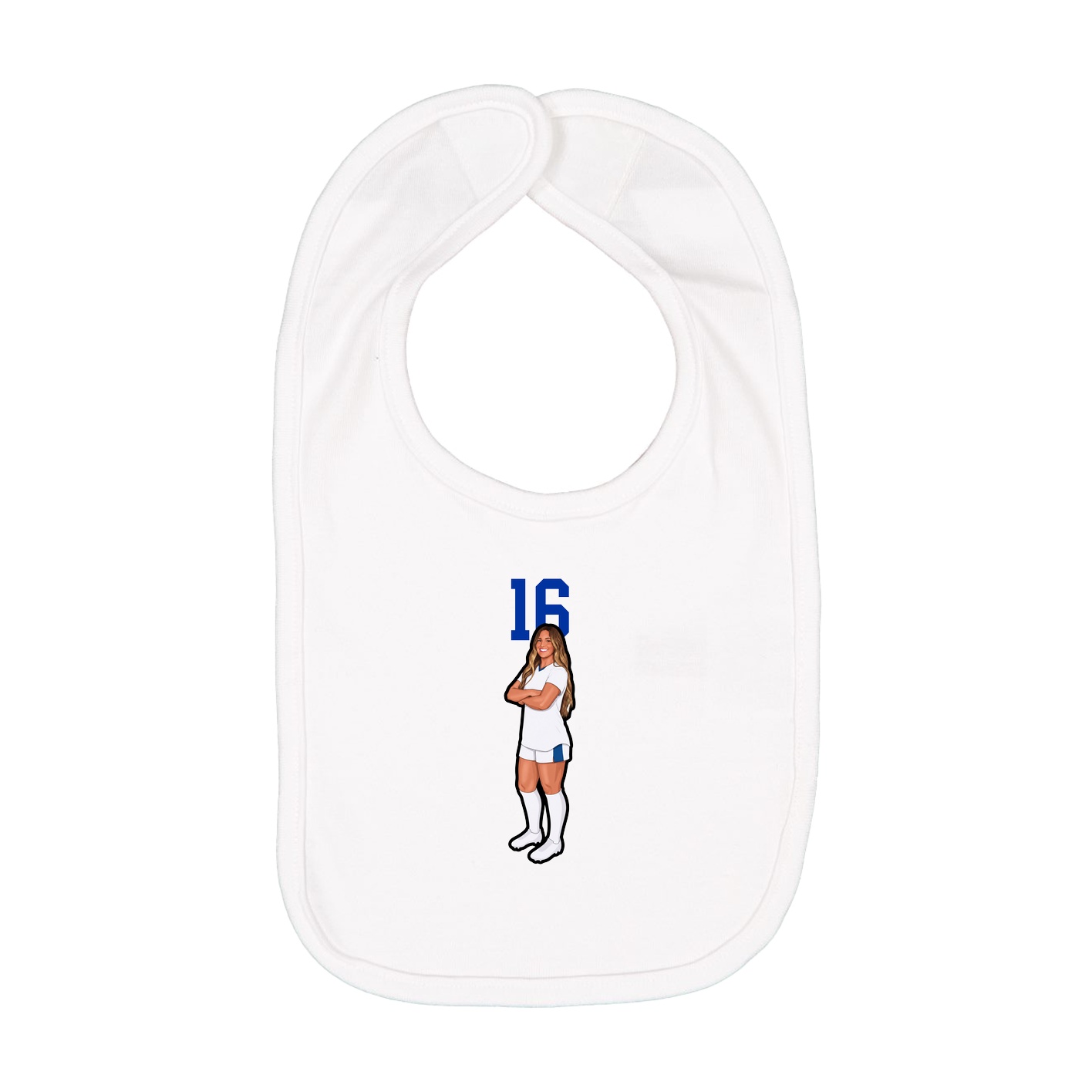 Infant Bib — Number Top in White