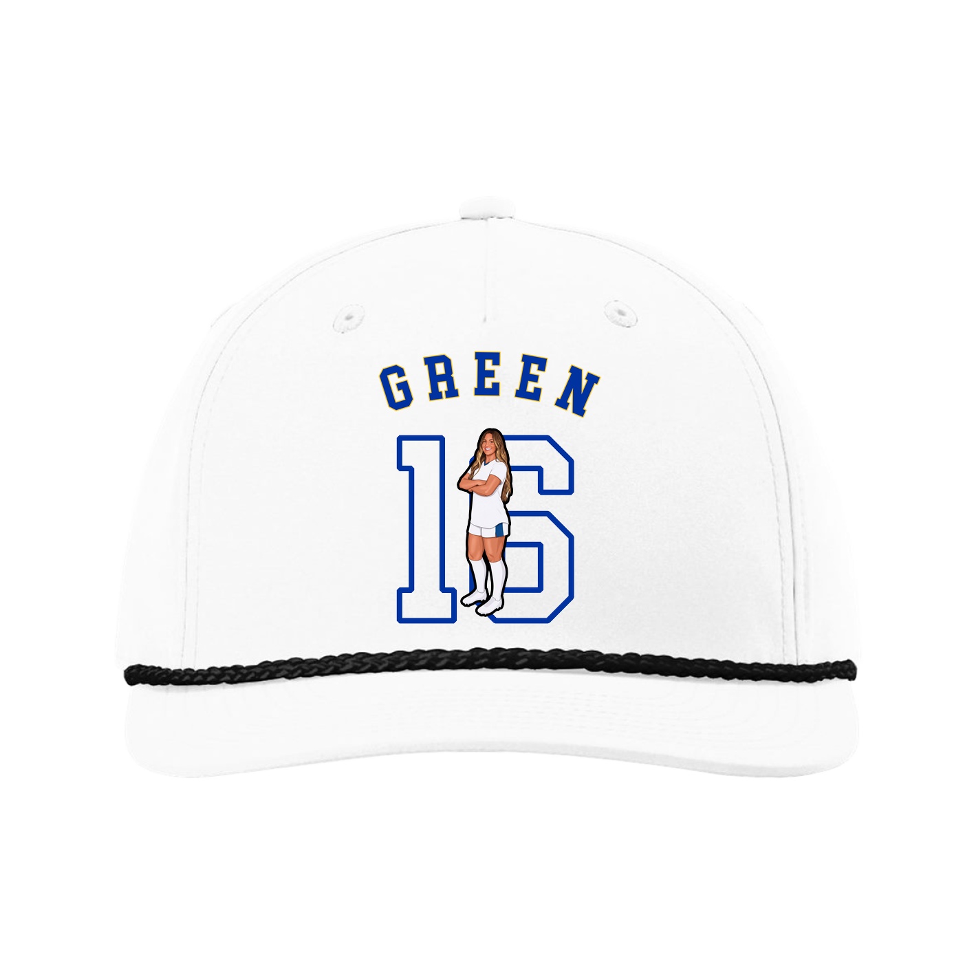 Five-Panel Classic Rope Cap — Shirsey Arch in White
