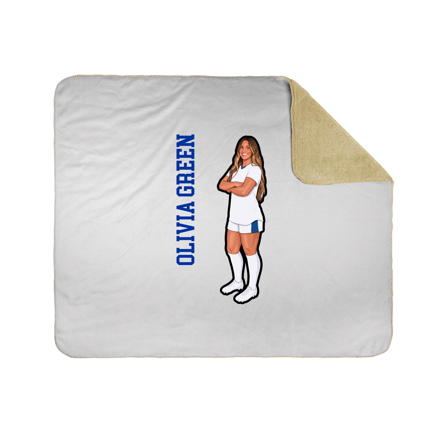 Throw Blanket — Name Vertical in White