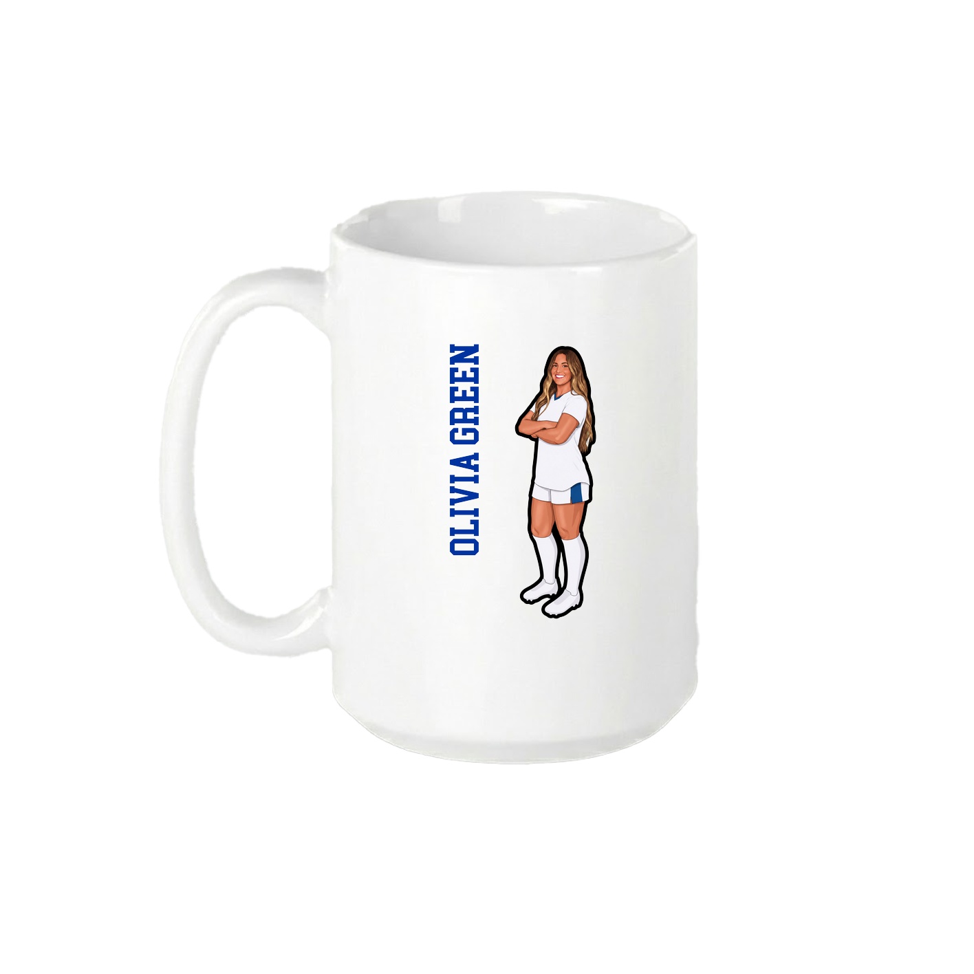15oz Coffee Mug — Name Vertical in White