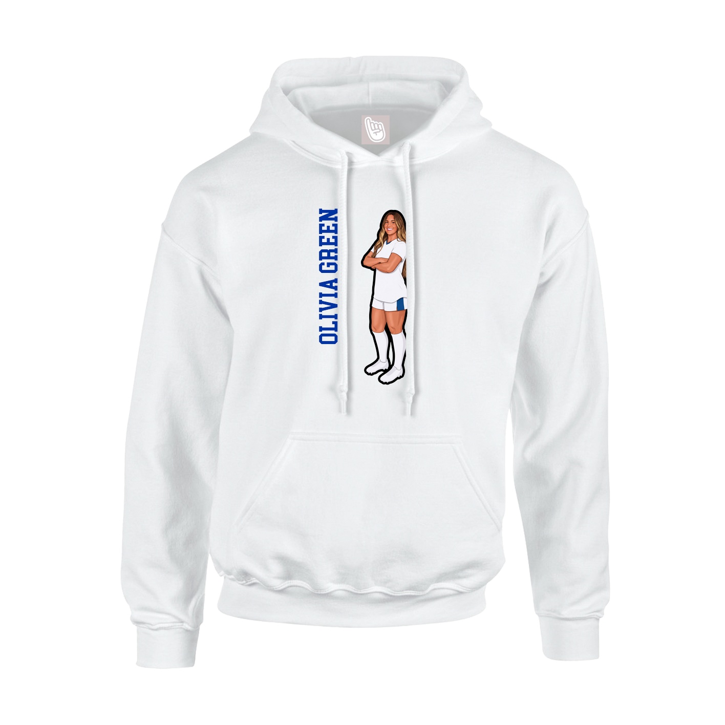 Hoodie — Name Vertical in White