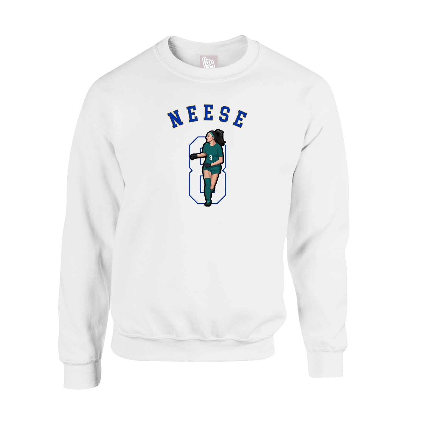 Fleece Crew — Shirsey Arch in White