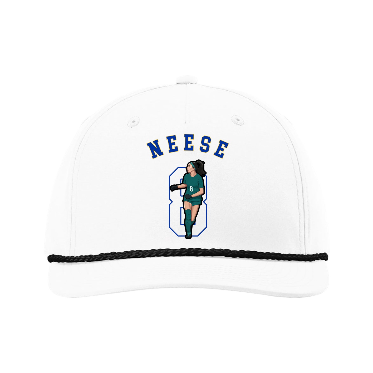 Five-Panel Classic Rope Cap — Shirsey Arch in White