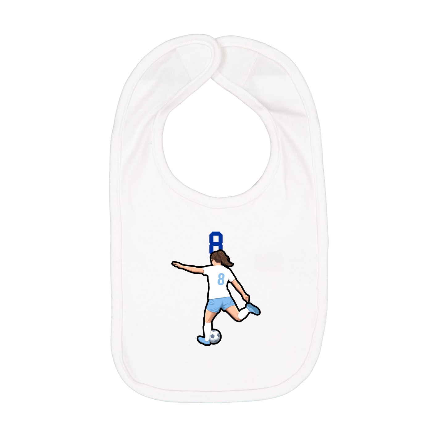 Infant Bib — Number Top in White