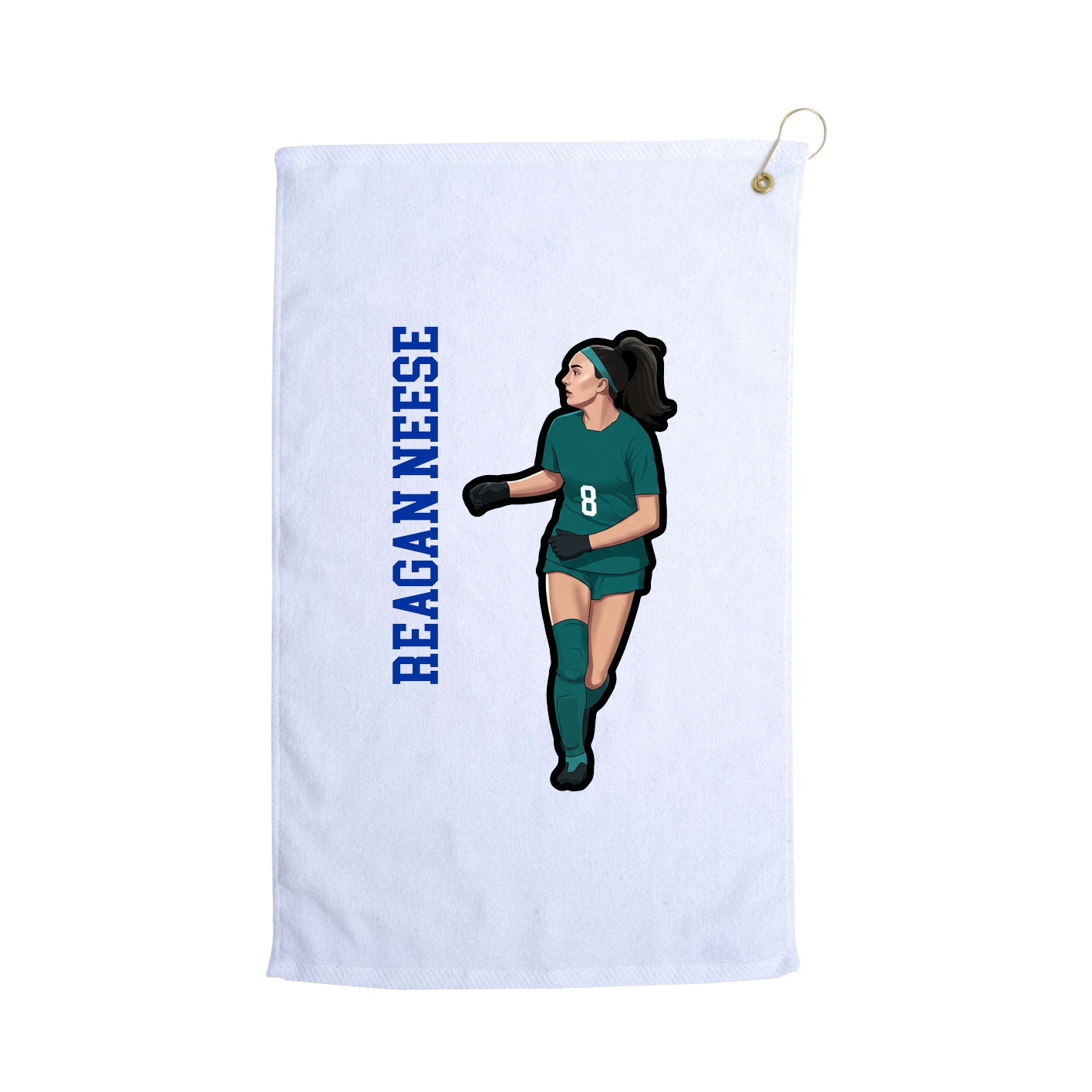 Golf Towel — Name Vertical in White